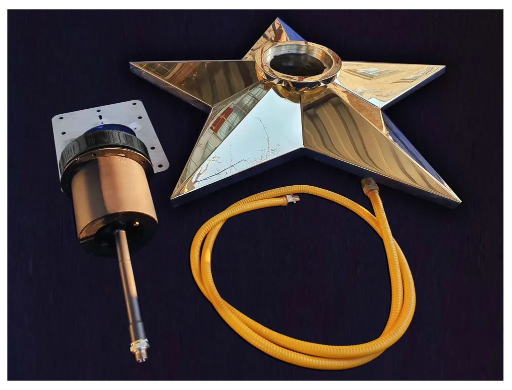 Вечный огонь звезда из бронзы с газовой ветроустойчивой горелкой в сборе - комплект поставки Волгоград 